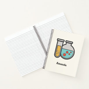 Carnet Tube d'essai de chimie et bécher