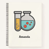 Carnet Tube d'essai de chimie et bécher (Devant)