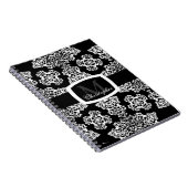 Carnet Tudor Rose Damask (Blanc) (Monogramme) (Côté Droit)