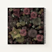 Carnet Tuile de verre 3D roses liquides et étoiles (Dos)