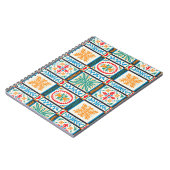 Carnet tuile en majolique italienne. Broderie avec fleurs (Côté gauche)