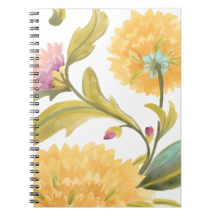 Carnet Tuiles florales d'abbaye - fleurs jaunes
