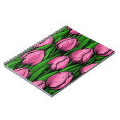 Carnet Tulières roses avec feuilles verts (Côté gauche)