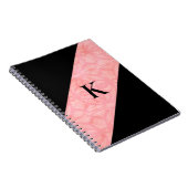 Carnet Tulip Batik rose et noir Monogramme (Côté Droit)