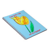 Carnet Tulipe jaune unique reflets rouges (Côté Droit)