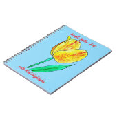 Carnet Tulipe jaune unique reflets rouges (Côté gauche)
