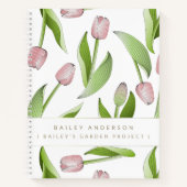 Carnet Tulipe rose moderne personnalisée (Devant)