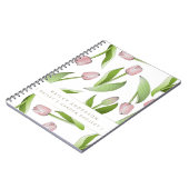 Carnet Tulipe rose moderne personnalisée (Côté gauche)