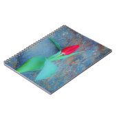 Carnet Tulipe rouge sur ardoise gris bleu (Côté gauche)