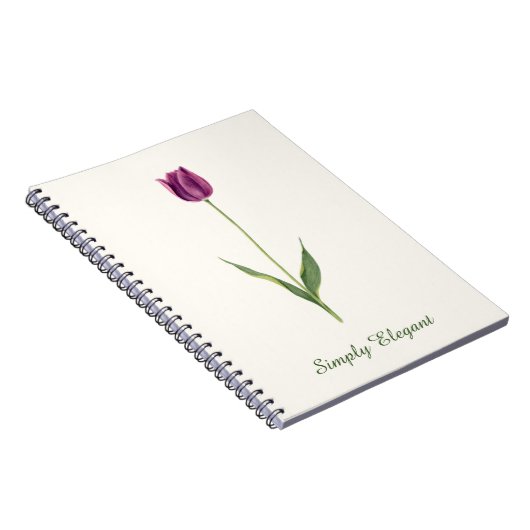 Carnet Tulipe Violette Élégante Personnalisée (Côté Droit)