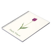 Carnet Tulipe Violette Élégante Personnalisée (Côté gauche)