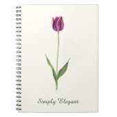 Carnet Tulipe Violette Élégante Personnalisée (Devant)