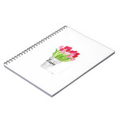 Carnet Tulipes Aquarelle Floral Joyeux Pâques rose élégan (Côté gauche)