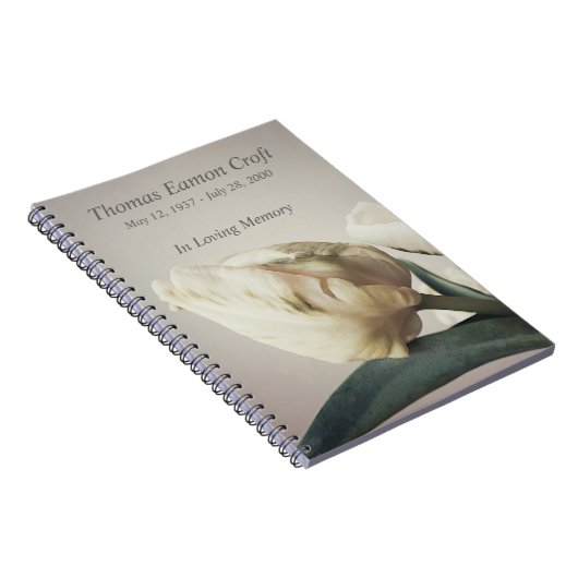 Carnet Tulipes blanches avec marques vertes (Côté Droit)