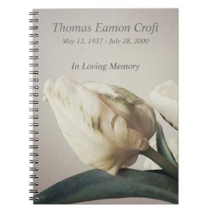 Carnet Tulipes blanches avec marques vertes