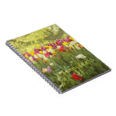 Carnet Tulipes colorées dans un parc personnalisé (Côté Droit)