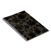 Carnet Tulipes d'or noir : modèle floral de luxe (Côté Droit)
