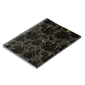 Carnet Tulipes d'or noir : modèle floral de luxe (Côté gauche)