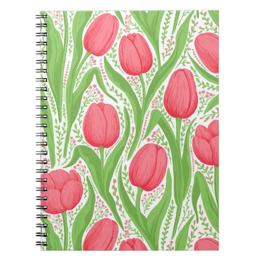 Carnet Tulipes en rouge et vert (Devant)