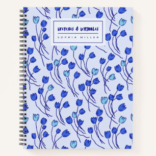Carnet Tulipes Esquissées Fleuris Dessinés à la Main De