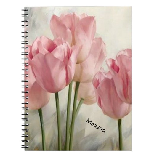 Carnet Tulipes Jolies et Roses Personnalisées (Devant)