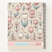 Carnet Tulipes monogrammes mignonnes de fille en rose (Dos)
