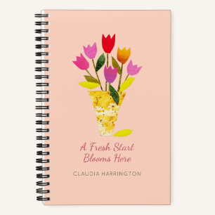 Carnet Tulipes personnalisées rétro Cute Floral Fresal St