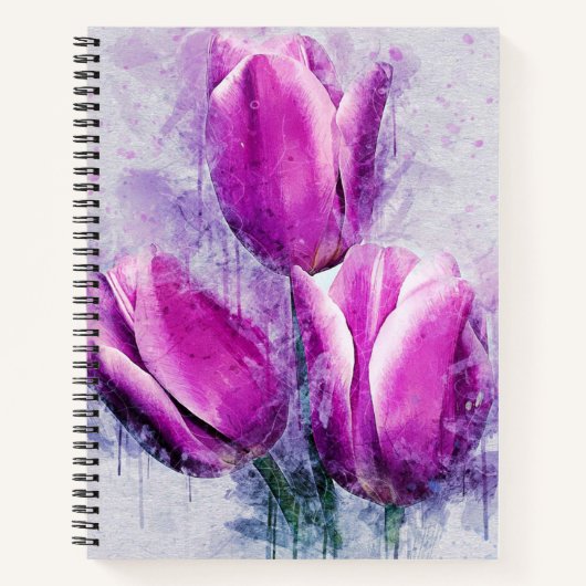 Carnet Tulipes pourpres (Devant)