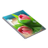 Carnet Tulipes roses sur un bureau (Côté Droit)