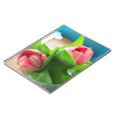Carnet Tulipes roses sur un bureau (Côté gauche)