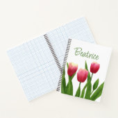 Carnet Tulipes rouges avec verdure (Intérieur)