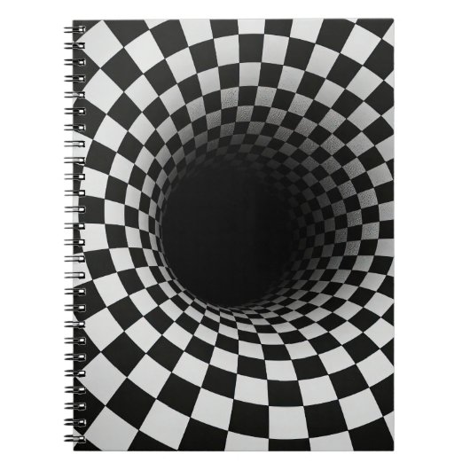 Carnet Tunnel d'illusion optique en noir et blanc (Devant)