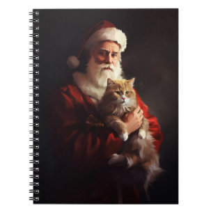 Carnet Turc Angora Chat Santa Claus Festif Noël