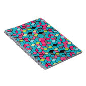 Carnet Turqouise et Motif de cubes roses (Côté Droit)