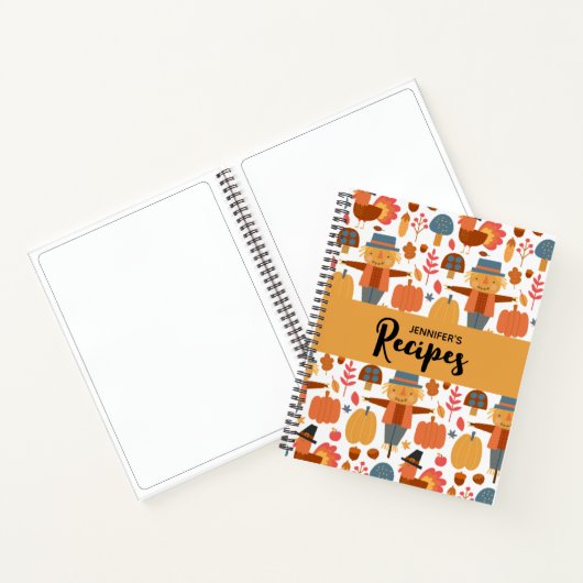 Carnet Turquie & Scarecrow Thanksgiving Motif Recette  (Intérieur)