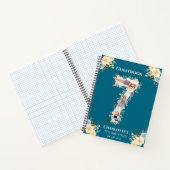 Carnet Turquoise 7ème anniversaire Photo Fleur Jaune Livr (Intérieur)