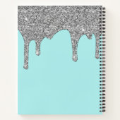 Carnet Turquoise Aqua Silver Éperche Parties scintillant  (Dos)