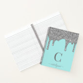 Carnet Turquoise Aqua Silver Éperche Parties scintillant  (Intérieur)