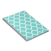 Carnet Turquoise Aqua Wht Moroccan Quatrefoil Pattern #5 (Côté Droit)