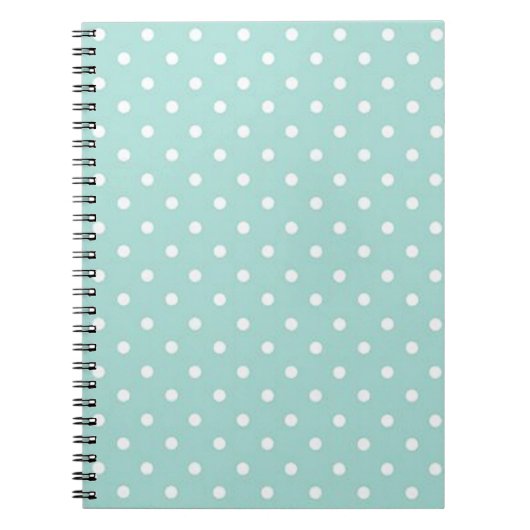 Carnet Turquoise avec Pois blancs (Devant)