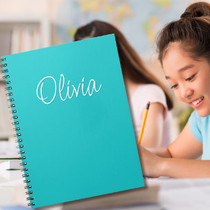 Carnet Turquoise blanc turquoise Personnalisé