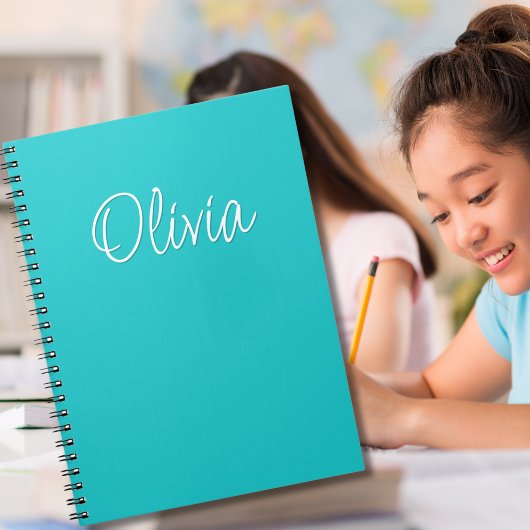 Carnet Turquoise blanc turquoise Personnalisé