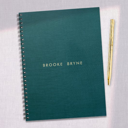 Carnet Turquoise bleu moderne minimaliste professionnel