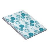 Carnet Turquoise, Bleu, motif de Noël (Côté Droit)