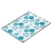 Carnet Turquoise, Bleu, motif de Noël (Côté gauche)