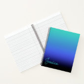 Carnet Turquoise Bleu Pervenche et Dégradé Noir (Intérieur)