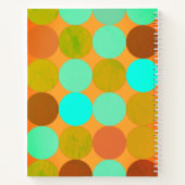 Carnet Turquoise Bleu Vert & Cercles Orange Monogramme (Dos)