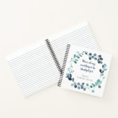 Carnet Turquoise Blue Green Botanique Wreath Gratitude Jo (Intérieur)