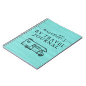Carnet Turquoise Blue Rustic Camping Woods RV Travel Jour (Côté gauche)