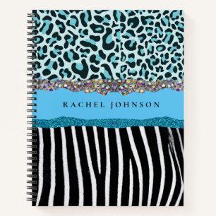 Carnet Turquoise Blue Turquoise Girl Moderne Glam Retro